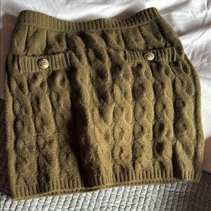 Cable Knit Olive Skirt